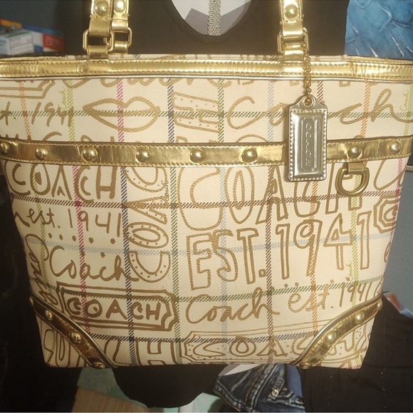 Coach Heritage Tatersall Graffiti Signature Tote bag - Picture 3 of 12